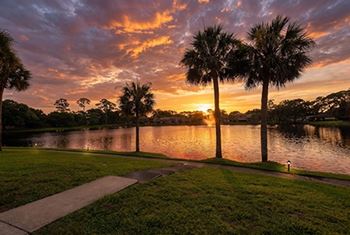 Community lake with walking trails